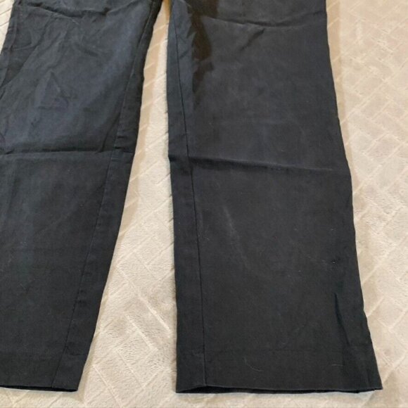 H&M Womens 10 Chino Pants Black Straight Leg High Rise Stretch Work Uniform - Picture 4 of 13